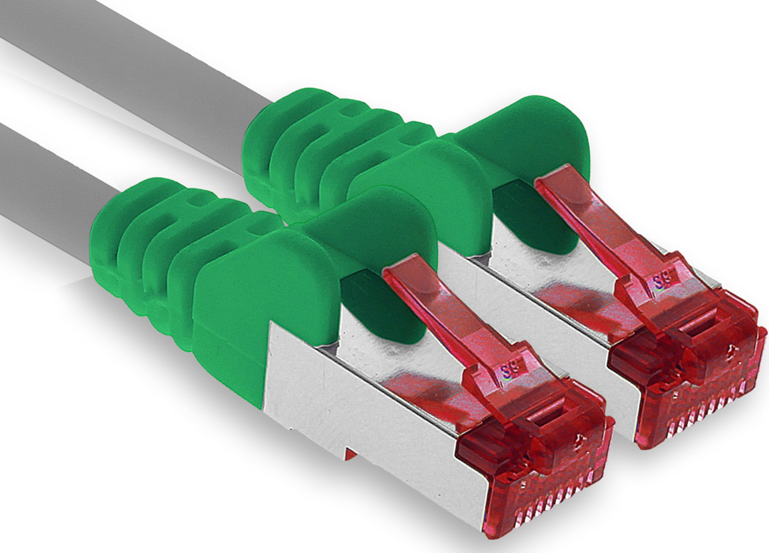 1aTTack.de - 1x 10m CAT6 patch cable S/FTP PIMF shielding CAT.6 RJ45 network cable Ethernet cable DSL LAN router switch modem patch panel - crossover - 1 piece