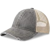 CHOK.LIDS Washed Trucker Hat Unstructured Distressed Pigment Dyed Cap | Vintage washed cotton, unstructured low profile, breathable mesh back, adjustable outdoor headwear