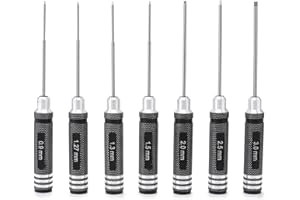 QWORK® 7pcs Hex Screw Driver Set, RC Tools Kit, for Helicopter Multirotors Models, RC Car Boat Drone, 0.9mm 1.27mm 1.3mm 1.5m