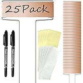 25PCS 10" Copper Metal Plant Tags Plant Labels with 50Pcs Labels, Rainproof PET Film & 2 Permanent Pen, Weatherproof Banner Garden Markers, Marking Protection Seedling Signs Nursery Tags