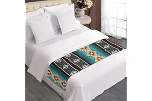 ZFRXIGN Aztec Bed Runner Medium Size Bed Scarf Bedding Set Long Table Runner Home Decor Bedroom Bedspread Protection Cover Southwestern Native American Indian Rug