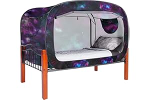 ANC POP Bed Tent Twin Bed Canopy Portable Dream Tent for Adult Indoor Sleeping Tents with 2 Doors Breathable Private Space Tents, Galaxy