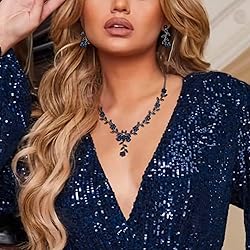 BriLove Women's Wedding Jewelry Set Leaf Cluster