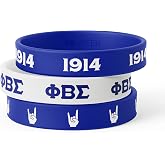 BBGreek Phi Beta Sigma Fraternity Paraphernalia - Official Vendor - Set of 3 Silicone Bracelets - Wrist Bands - Collection