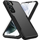 Warsia for Samsung Galaxy S22 Case with HD Screen Protector, Black | Dual Layer Military Grade Drop Tested, Heavy Duty Rugged Shockproof Non-Slip Outdoor Protective Cover for Samsung S22