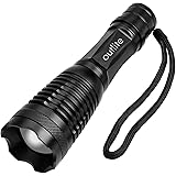 Tactical Flashlight Torch, Outlite E6 High-Powered LED Flash Light, Rechargeable Tac Light, Water Resistant Handheld Flashlight with Zoom Function and 5 Modes