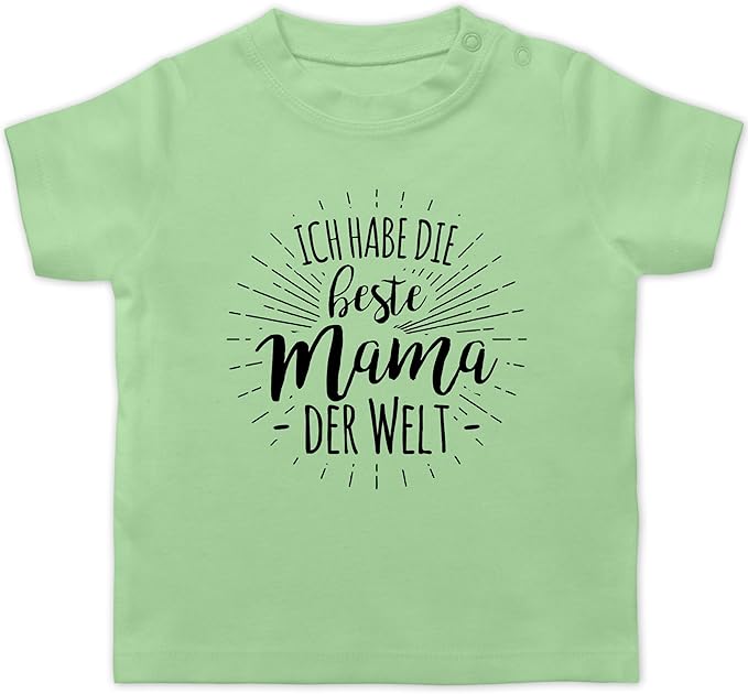 Shirtracer Spruche Baby Ich Habe Die Beste Mama Der Welt Baby T Shirt Kurzarm Shirtracer Amazon De Bekleidung
