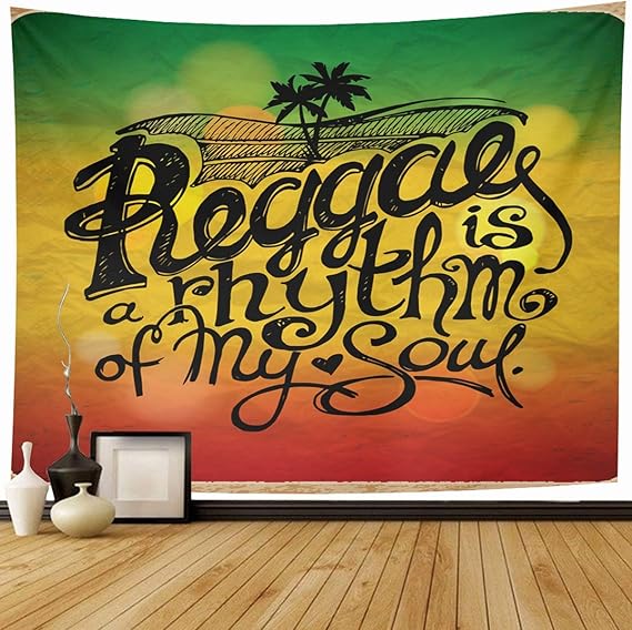 Tapiz Cartel para colgar en la pared Verde Rasta Reggae Ritmo Mi alma