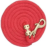 Weaver Equine 8' Horse Lead Rope with Brass-Plated Snap | Value Rope, Brass-Plated 225 snap, Comfortable Grip, Reliable Control for Daily Horse Handling