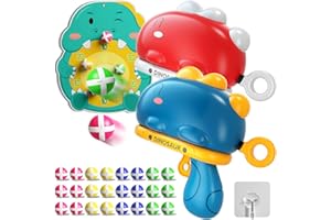DOLOOWEE Outdoor Toys Gifts for 3 4 5 6 Year Old Boys Kids,Dinosaur Dart Board for Kids with Sticky Balls, 24 Balls,Indoor Outdoor Games Christmas Birthday Gifts for 3 4 5 6 7 Year Old Boys Girls