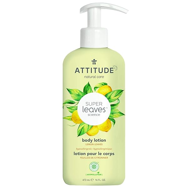 ATTITUDE BODY LOTION, EWG VERIFIED, VEGAN & CRUELTY-FREE, HYDRATING MOISTURIZER FOR DRY SKIN, NON-GREASY SKIN CARE, EARL GREY & FRESH CUCUMBER SCENT, 16 FL OZ
