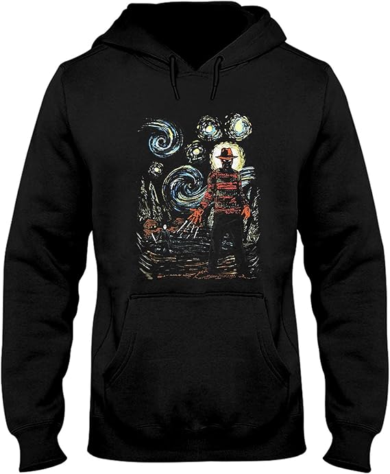 Amazon.com: Starry-Nightmare-Elm-Street-Freddy-Krueger-Hoodie Shirt Black: Clothing