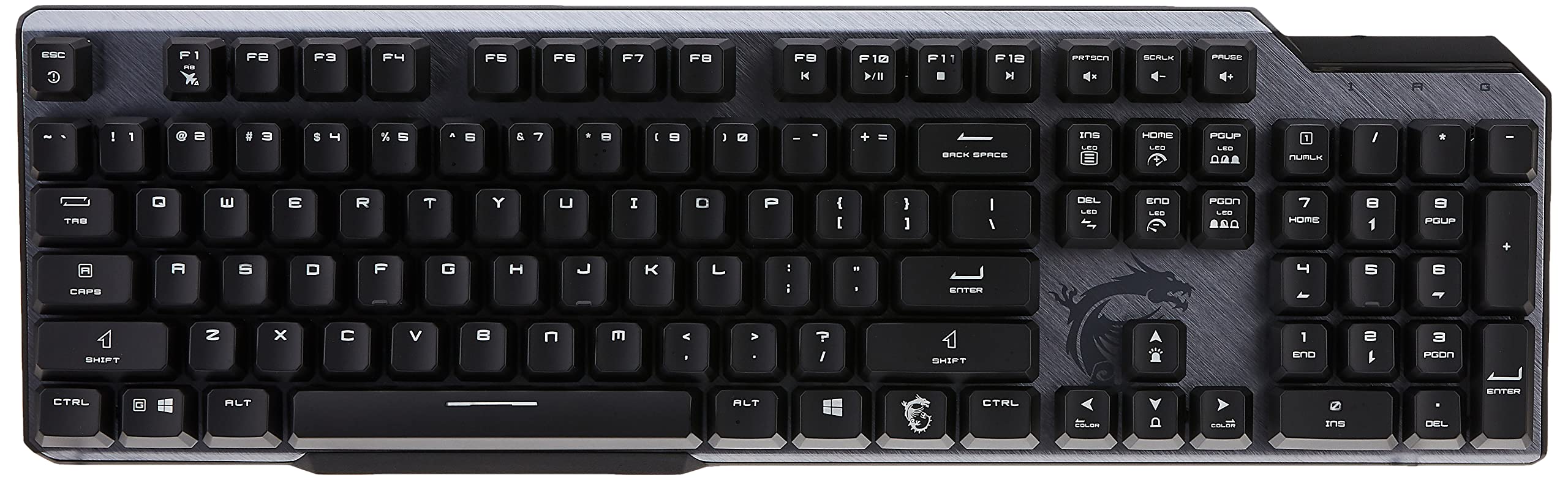 MSI Mechanical Gaming Keyboard, Clicky Kailh Box White Switches, RGB Mystic Light (Vigor GK50 Elite BW)