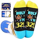 HAPPYPOP Birthday Socks - 31 32 33 34 35 Year Old Birthday Gifts for Man Woman