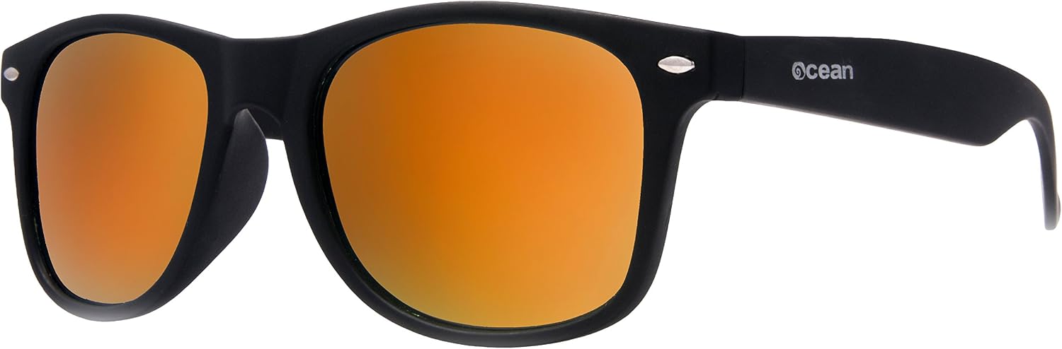 OceanGlasses - Beach wayfarer - Polarized Sunglasses - Frame : Matt Black - Lens : Revo Green (18202.43), Noir Mat