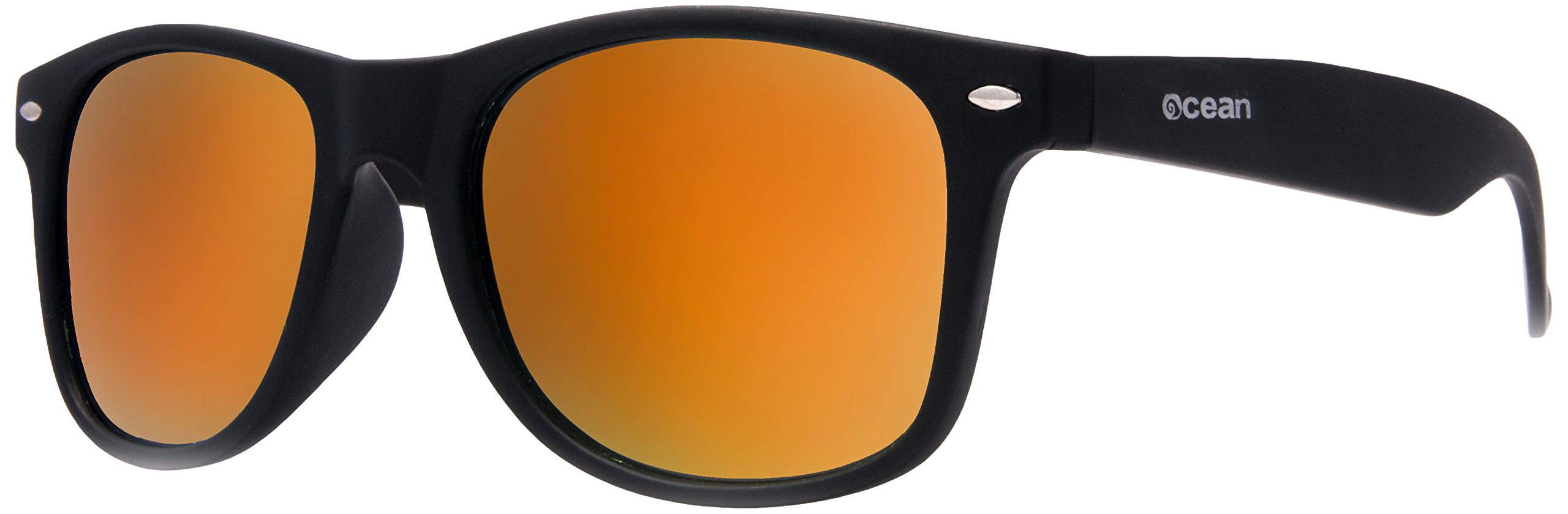 OceanGlasses - Beach wayfarer - Polarized Sunglasses - Frame : Matt Black - Lens : Revo Green (18202.43)
