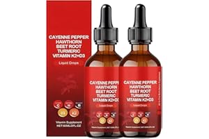Ysoibva Cayenne Pepper Drops, 60ml Clean Cayenne Pepper Hawthorn Beet Root Drops - 2 Bottles （60-Day Supply）