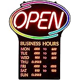 Newon 19" x 25" LED Open Sign – Programmable Business Hours, 7 Boarder Colors PLUS 7 Animation Effects & Ultra-Bright Multi-C