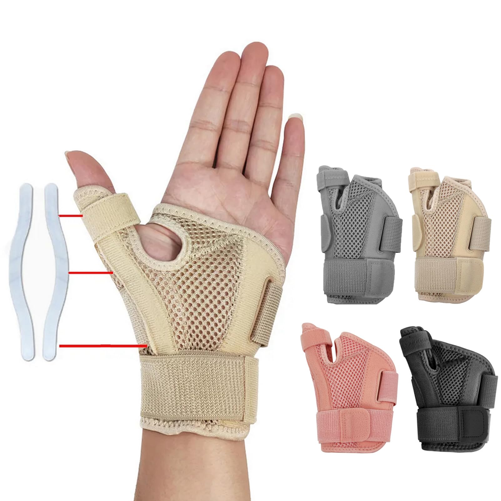 SONGQEE Upgraded thumb splint for arthritis, Reversible thumb support brace right left hand, thumb brace wrist strap hand support for carpal tunnel, tendonitis, pain relief, trigger thumb, sprains