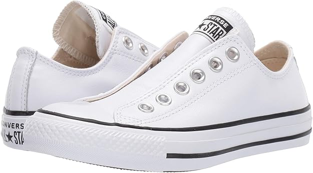 black leather low top converse