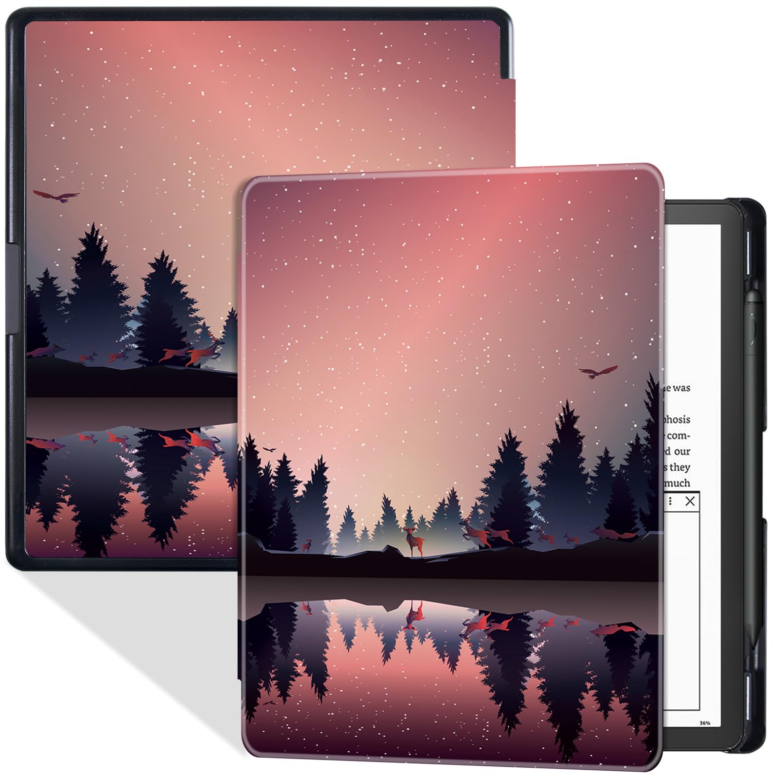 Photo 1 of BOZHUORUI Case for 10.2" Kindle Scribe 2022/2024 Tablet - Slim Lightweight PU Leather Book Folio Cover with Pen Holder & Auto Sleep/Wake (Nightfall-2)