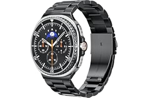 HATALKIN Metal Band Compatible with Samsung Galaxy Watch 8 40mm/44mm/Classic 46mm(2025),No Gap Business Stainless Steel Strap