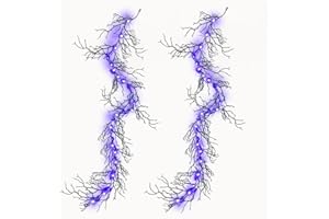 HamiFinee Halloween Dead Branch Garland with Timer 2 Pack 6 Feet 30 LED Battery Operated Prelit Garland Black Branch Garlands for Fall Halloween Party Mantle Wall Indoor Outdoor Decoration