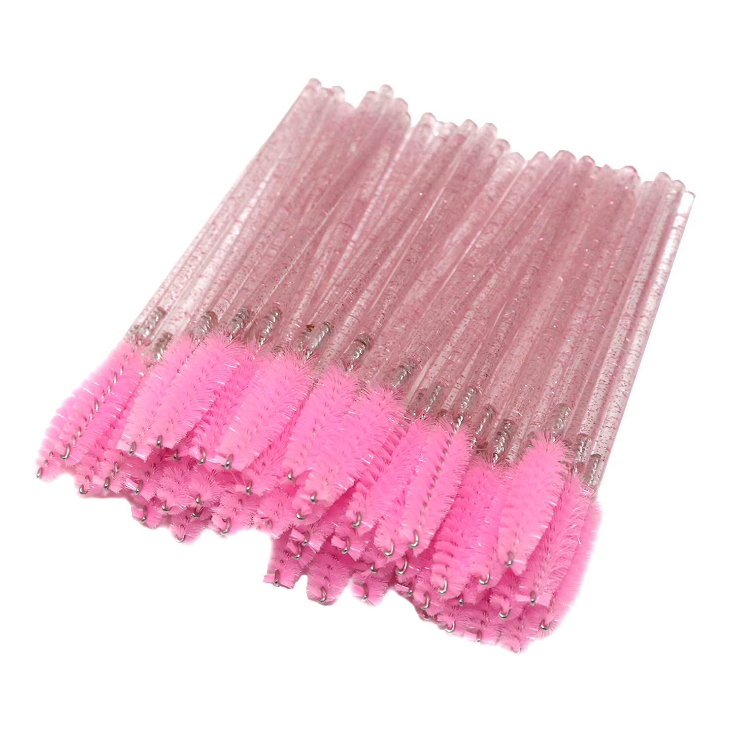Rofitbest 200PCS Disposable Crystal Eye Brush, Pink Brush Mascara Wands, Eyelash Mascara Brushes Eye Lash Applicator Brush (200P/Pack)