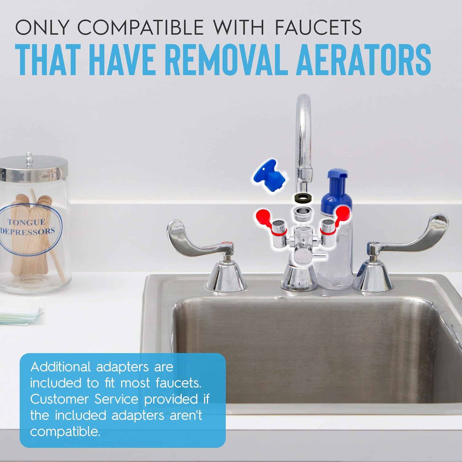 Faucet Mounted Eyewash Station – Reliable First AID Emergency Eye Wash Unit for Sink Attachment – Sink Mount Eye Flush Shower for Eyes and Skin: Industrial & Scientific