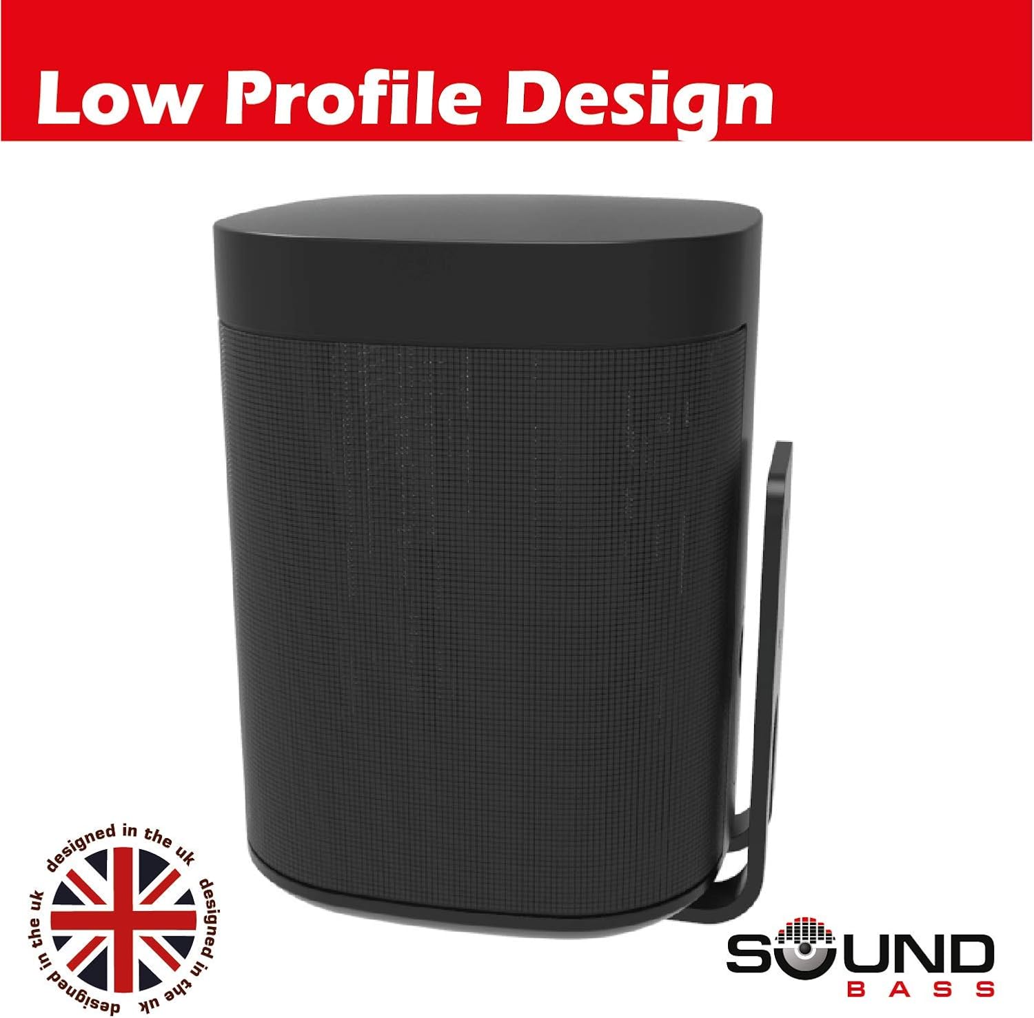 Sound Bass ONE, ONE Gen 2, ONE SL & Play:1 Wall Mount Bracket, Black, Compatible with Sonos ONE, ONE Gen 2, ONE SL & PLAY1 Speaker - Image 5