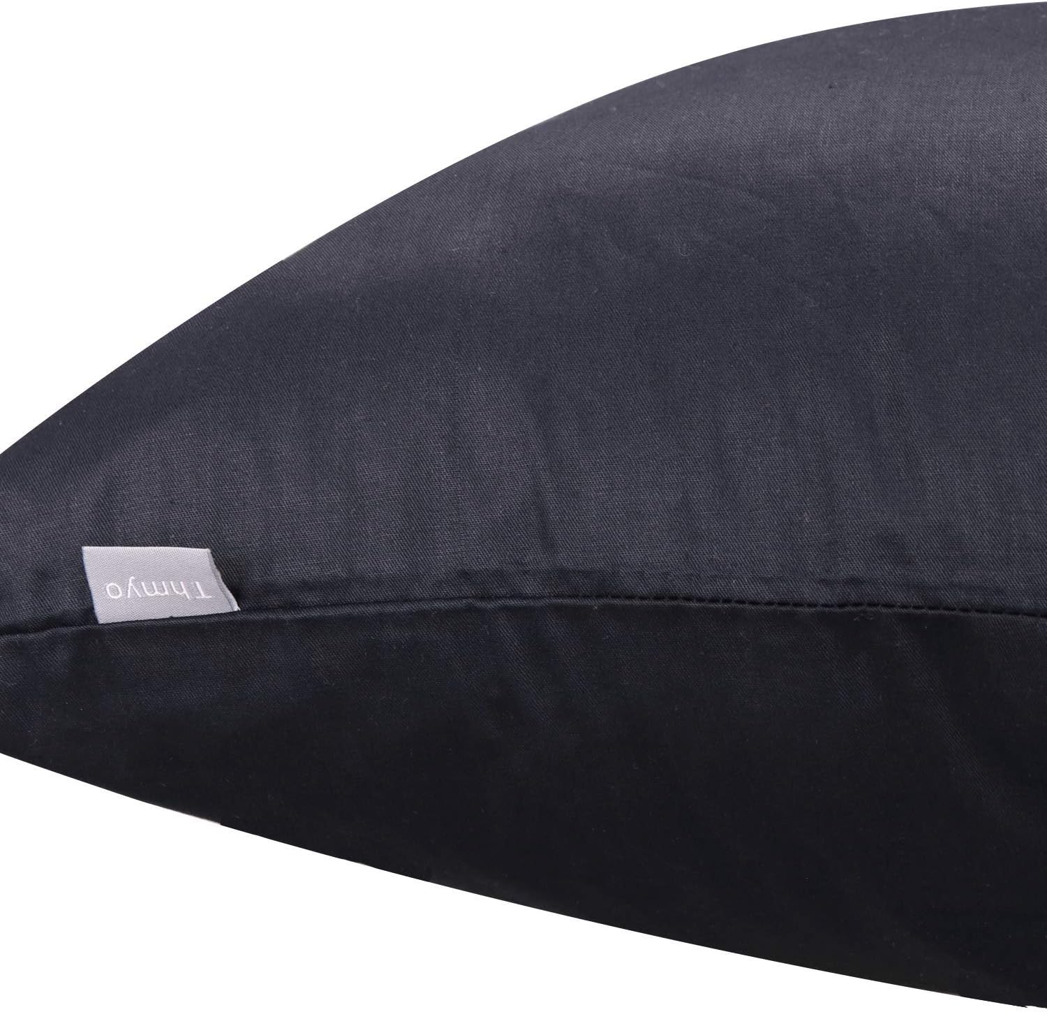 4-Pack 100% Cotton Comfortable Solid Decorative Throw Pillow Case Square Cushion Cover Pillowcase (Cover Only,No Insert)(18x18 inch/ 45x45cm,Black): Home & Kitchen
