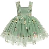 ODASDO Baby Toddler Kids Butterfly Dress Sleeveless High Low Tulle Princess Wedding Special Occasion Evening Ball Gown
