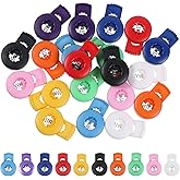 20PCS Knitting Needle Stoppers, Needles Point Protectors Single Hole Spring Toggle Stitch Stoppers Needle Point Locks Knitting Tools Accessories and Supplies(10 Colors)