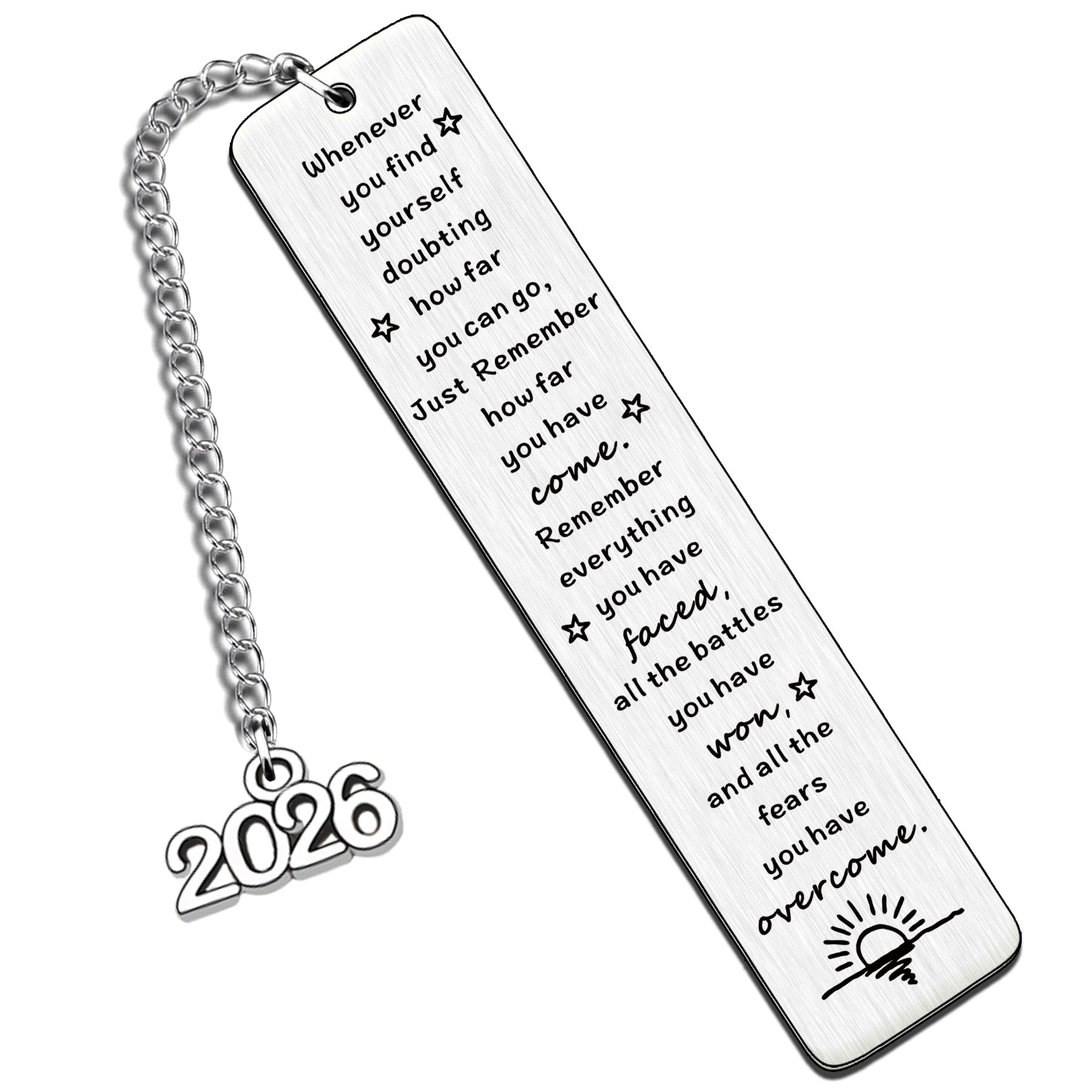 HULALA Inspirational 2026 Graduation Bookmark Gifts for Her Him Girls Boys Senior High School College University Daughter Son Granddaughter Grandson Whenever You Find Yourself Doubting