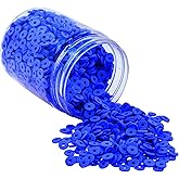 Mandala Crafts 6mm Royal Blue Heishi Beads – 3000 Flat Polymer Clay Disc Beads for Adult Jewelry Making Round Spacers, Necklaces and Bracelet Making