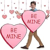 Chuarry Valentine's Day Heart Costume, Adults Heart Costume Valentines Anniversary Party Supplies for Women Men