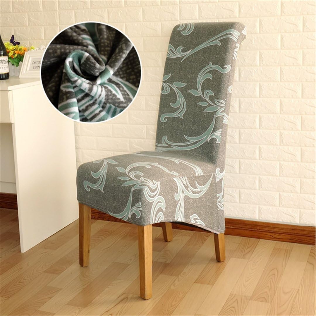 YZZUK 4/5/6 Pieces Long Back Chair Cover Printed Wedding Chair Covers Dining Fundas Christmas Decorations For Home Gift 11 4pc-XL Size