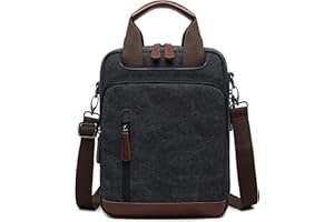 mygreen Small Canvas Crossbody Shoulder Bag Messenger Bag Work Bag, Black-l, Large, Messenger Bag for Men, Canvas Crossbody S