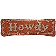 Chandler 4 Corners Artist-Designed Howdy Cowboy Hand-Hooked Wool Decorative Throw Pillow (8 in x 24 in) Southern Pillow for Couches & Beds - Easy Care & Low Maintenance - Country Western Home Décor