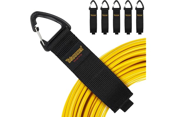 Extension Cord Organizer and Hanger (6-Pack), Trilancer Hook-and-Loop Storage Straps with Triangular Buckle to Hang on Walls