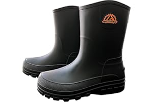 Rain Boots for Men, Waterproof Rubber Boots Mid Calf Garden Boots Non-Slip Mud Fishing Outdoor Work Farming（US 12）