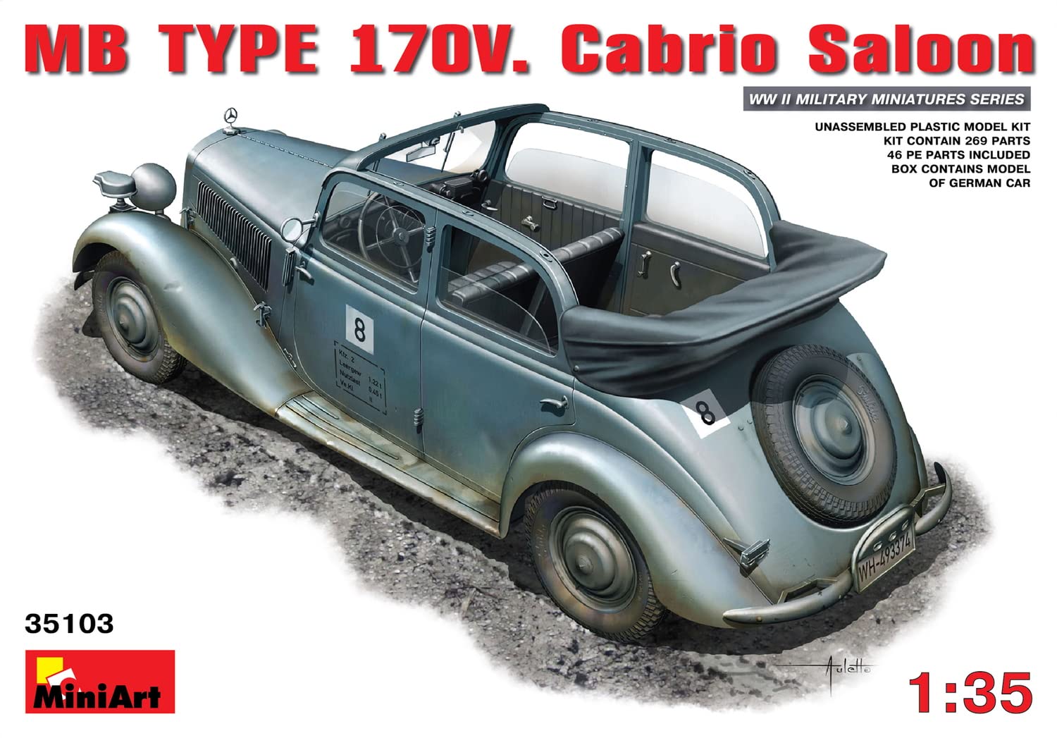 Miniart 1:35 Scale German Staff Car 170V Plastic Model Kit