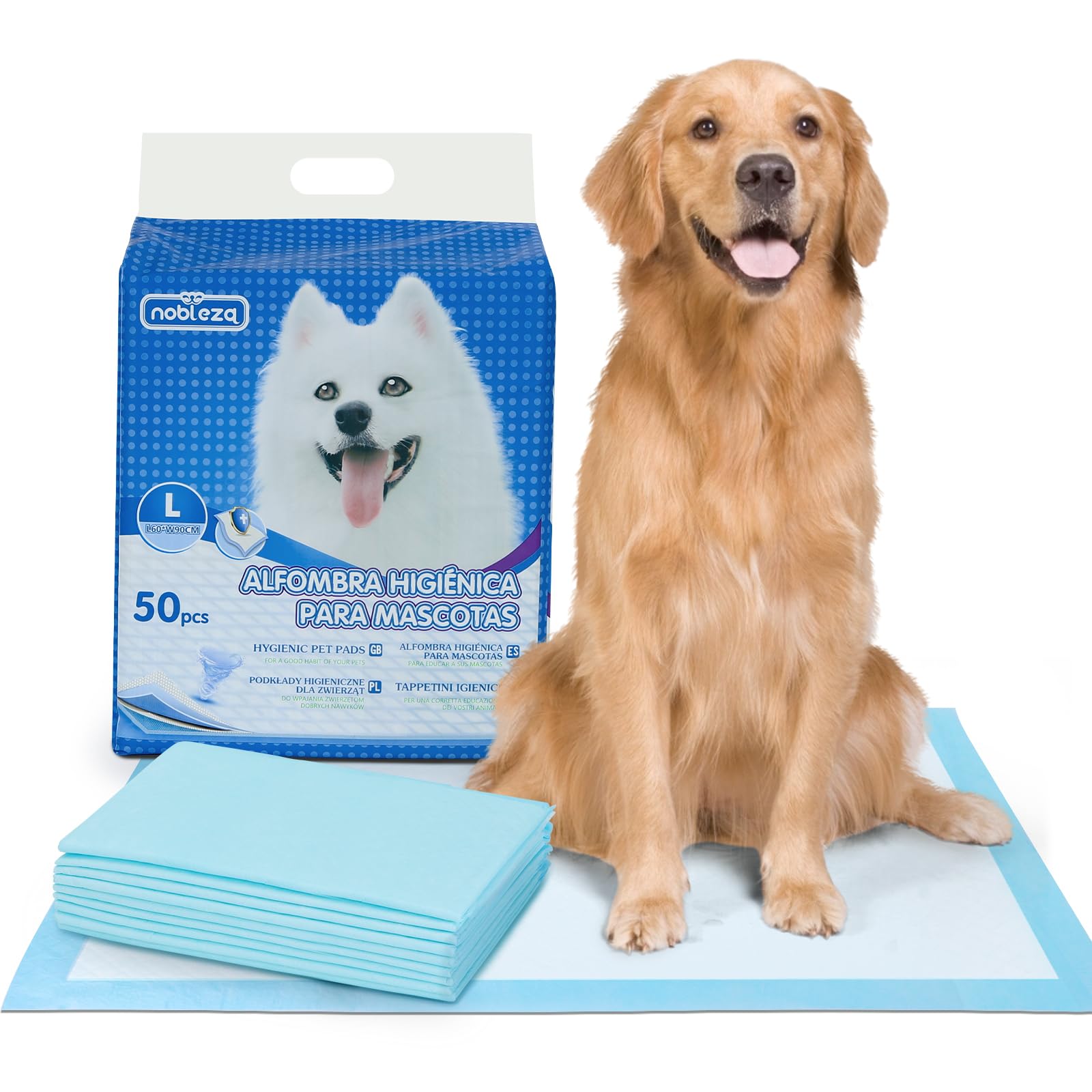 Nobleza - 50 x Ultra Absorbent Puppy Training Pads Dog Toilet Pee Mat, 60*90cm, Pack of 1
