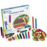 Cuisenaire Rods Kit for Fractions, Wood, Grades 4-6 (12 Trays, 1 Set of Overhead Rods, and Book)