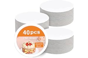 PFAMKEER 40 Packs Cake Boards 8 inch round， White Cake Rounds，White Cake Circles Rounds Base Food-Grade for displaying cakes,bread, desserts, HBBZ003