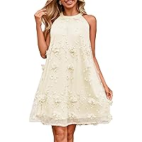 Maggy London Women's Dresses Floral Embroidered Halter Neck Midi Dress with  Back V-Neck, Blue/Green/Yellow, 0 at Amazon Women's Clothing store