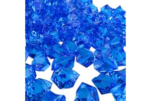 PMLAND Acrylic Ice Rocks Crystals Gems ~550 Pcs 3 lbs Bulk Bag for Vase Filler Table Scatter Party Wedding Arts Crafts Decoration Display Idea -Royal Blue