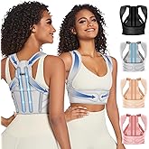 Fit Geno Posture Corrector for Women & Men: Adjustable Lightweight Upper Back Brace for Neck Shoulder & Upper Back Pain Relief - Improve Posture Correct Hunchback Slouching Invisible Under Clothes (M/L Under Bust 35" - 47")