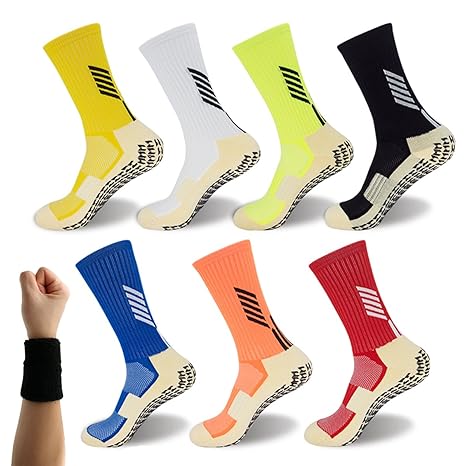 Dee Plus Rutschfeste Fußball Socken Basketballsocken/Yoga Socken Noppen Sohle Damen & Herren Socken Anti Rutsch Socken Stoppe