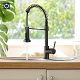 FORIOUS Black Kitchen Tap Spring Kitchen Sink Mixer 360 Swivel 2 Modes view 9